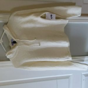 Vylette Ivory Cropped Sweater Hoodie and Jogger Pant